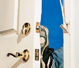 Broken in door