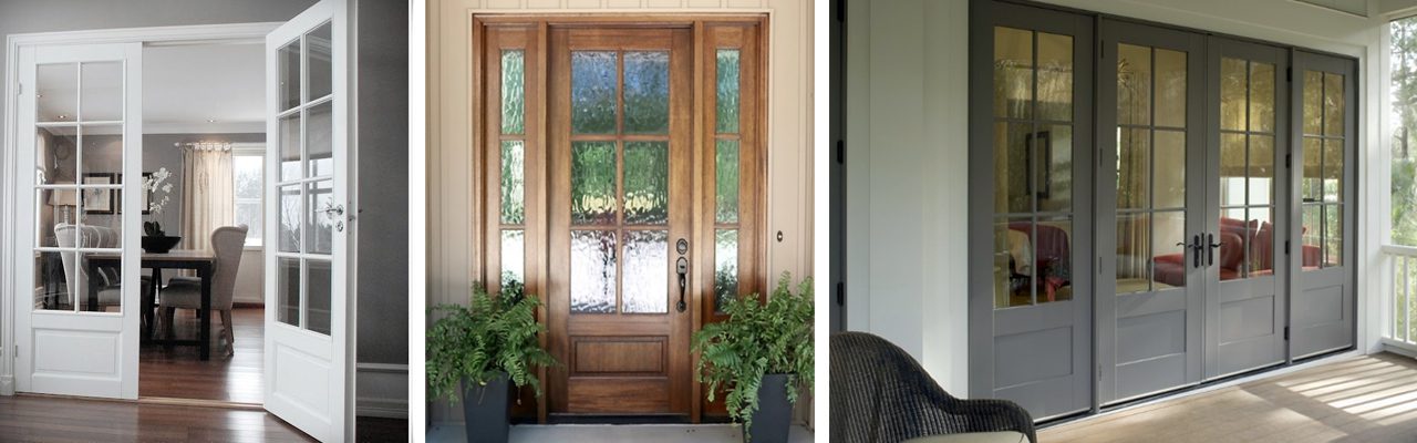 8 Lite Room Dividing Doors 6 Lite Door & Sidelights 6 Lite Shaker Style Panel French Door Unit