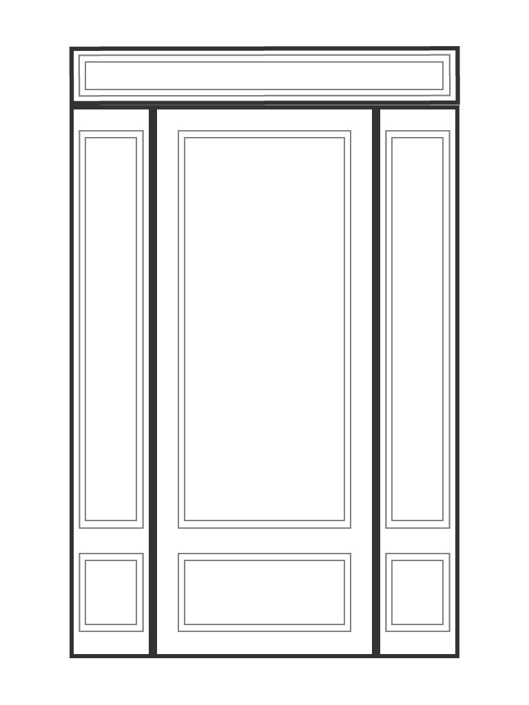 Singe 6' 8" door with 2 sidelights and rectangluar transom