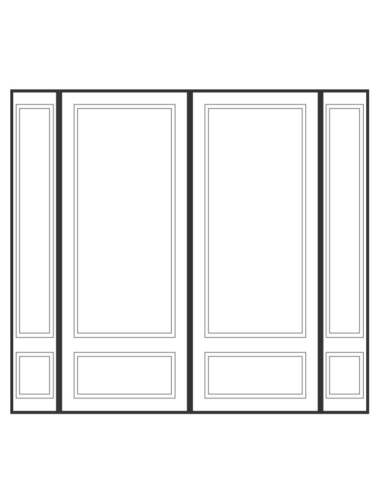 Double 6' 8" doors with 2 sidelights entry