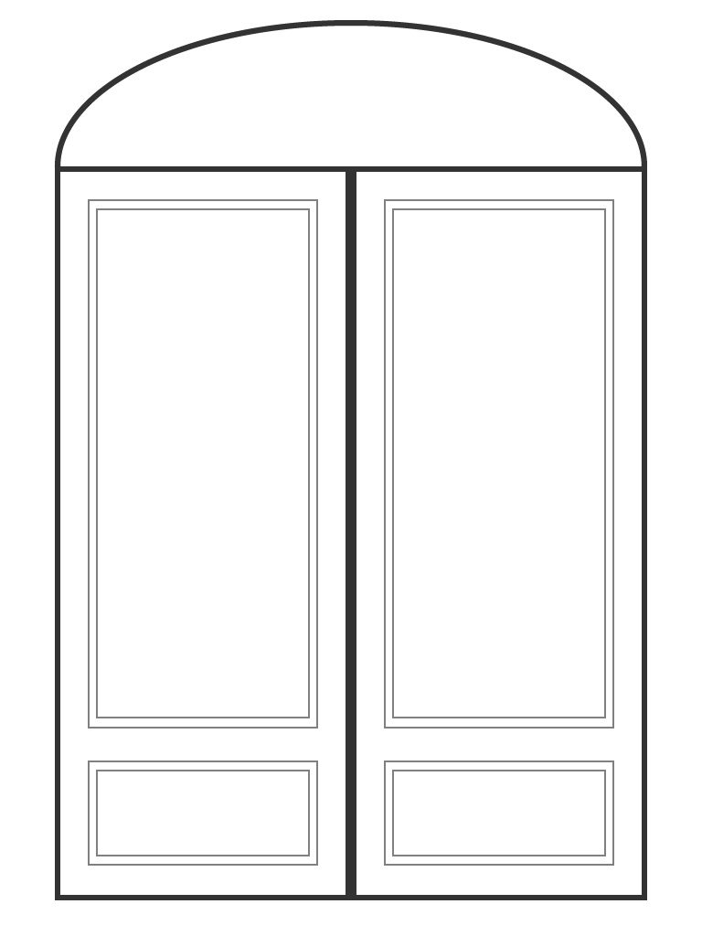 Double 6' 8" doors with eliptical transom