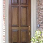 six panel solid wood door